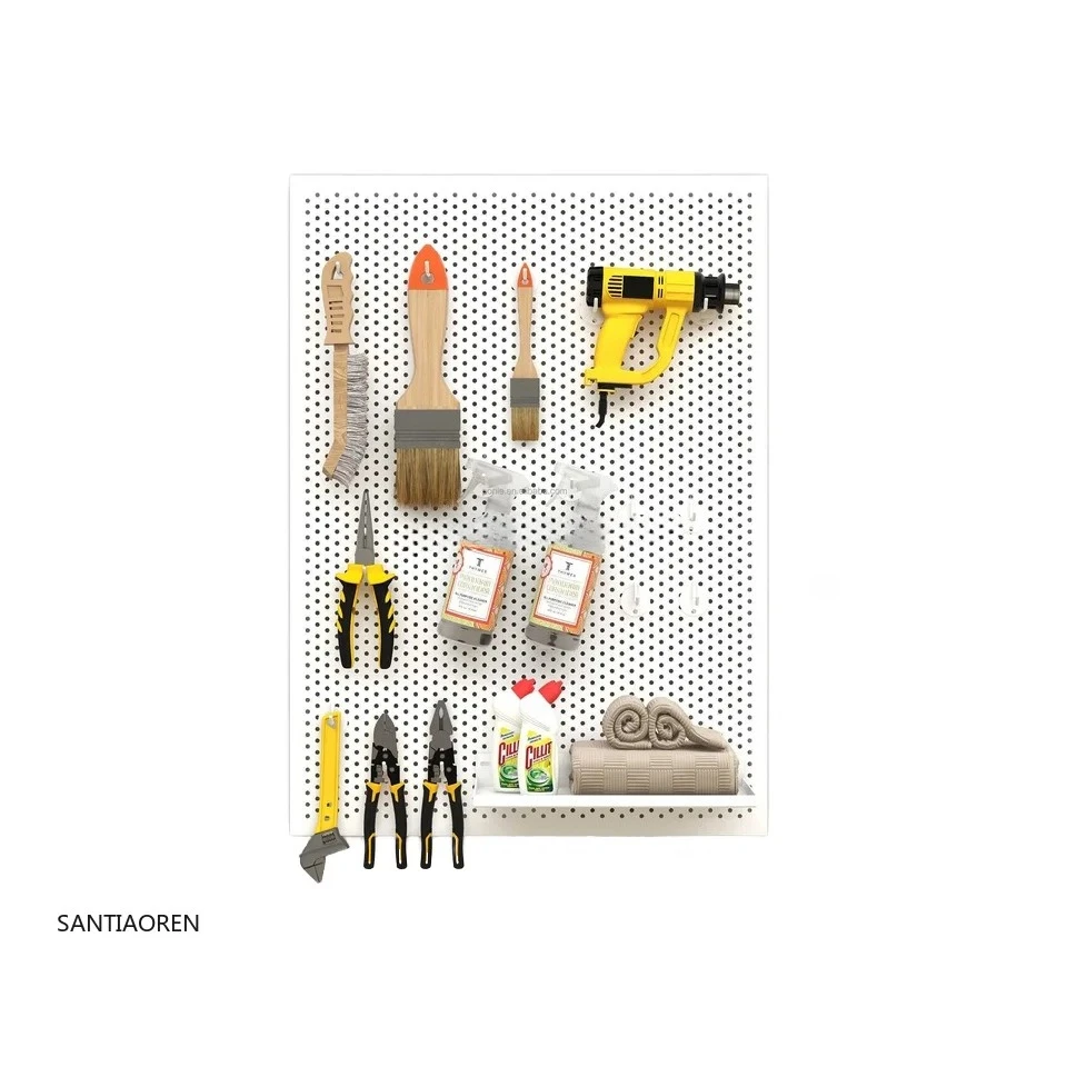 

2025White Metal Wall-Mounted Storage Pegboard for Basement Storage Room or Toolbox Furniture Parts