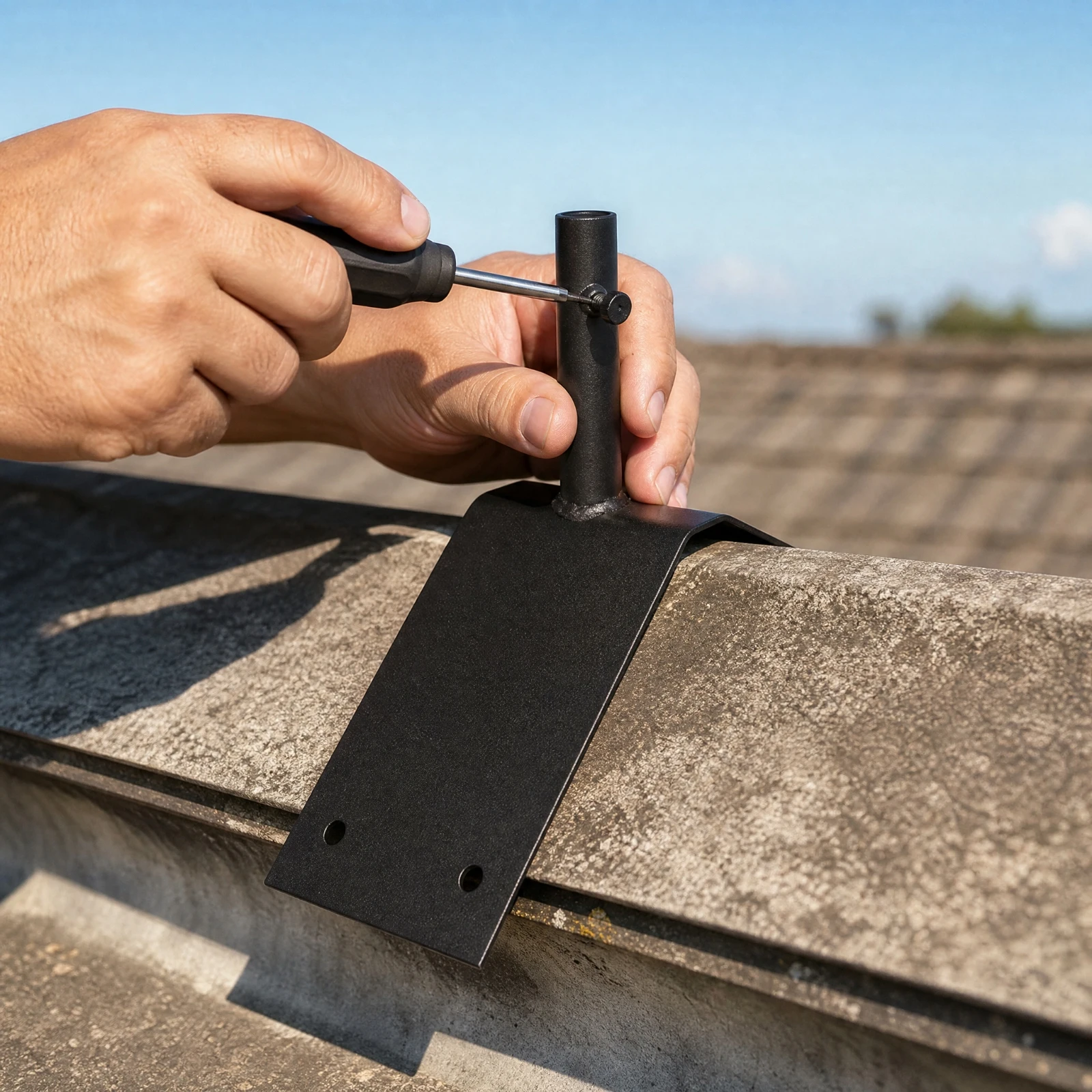 Weather Vane Mount Black V-Shaped Roof-Peak Mounting Bracket Weathervane Roof Mount with Mounting Screws Adjustable