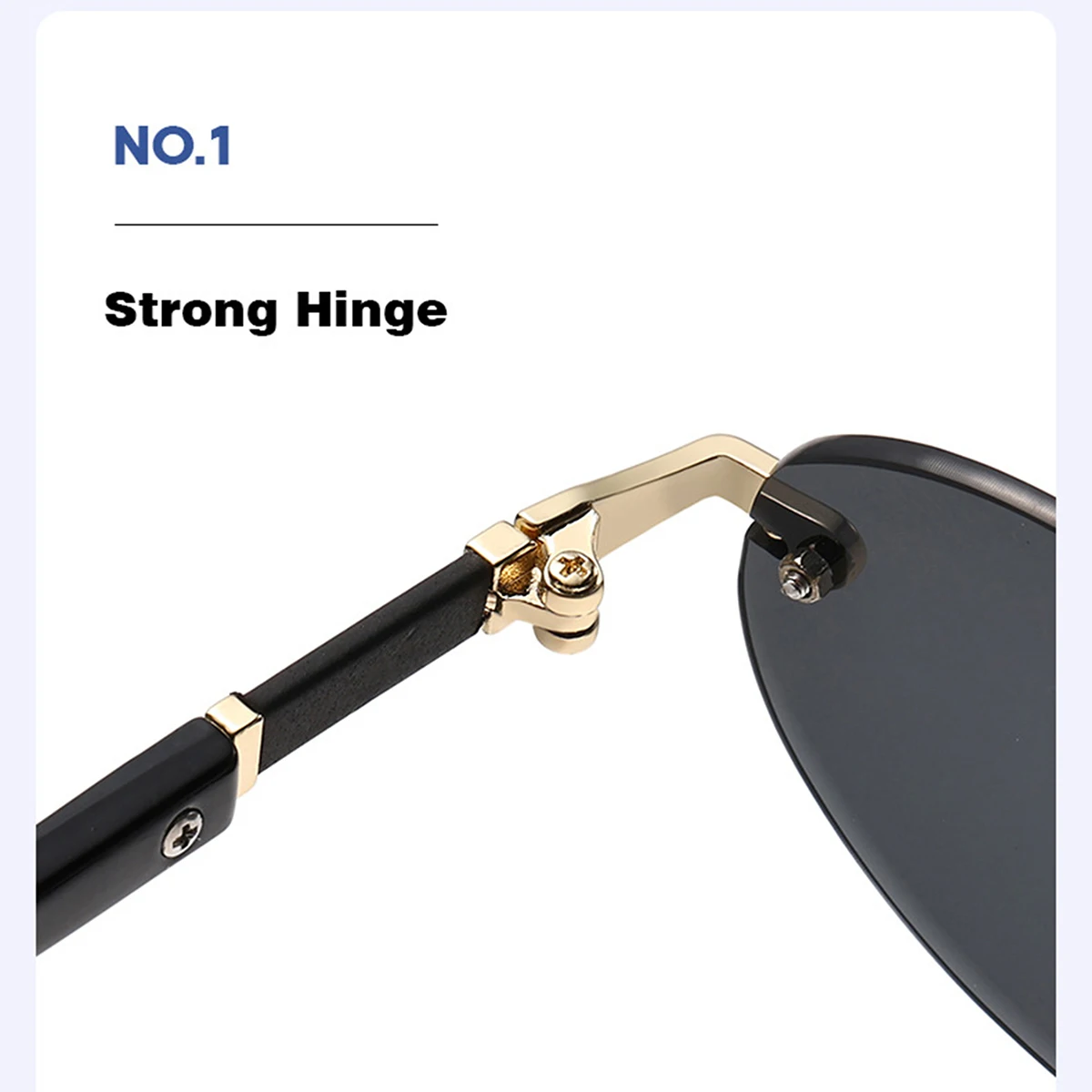 Trendige Sonnenbrille mit geschnittenem Rand, personalisierbar, ovaler Rahmen, neue rahmenlose Spicy Girl Hip-Hop-Sonnenbrille, Metall-DAMEN-Sonnenbrille, Herren-Su – Detail 1