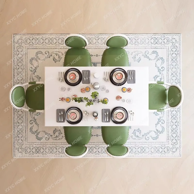 JLight luxury white dining table 1.2 meters 1.4 meters 1.6 meters, one table and four chairs with drawers