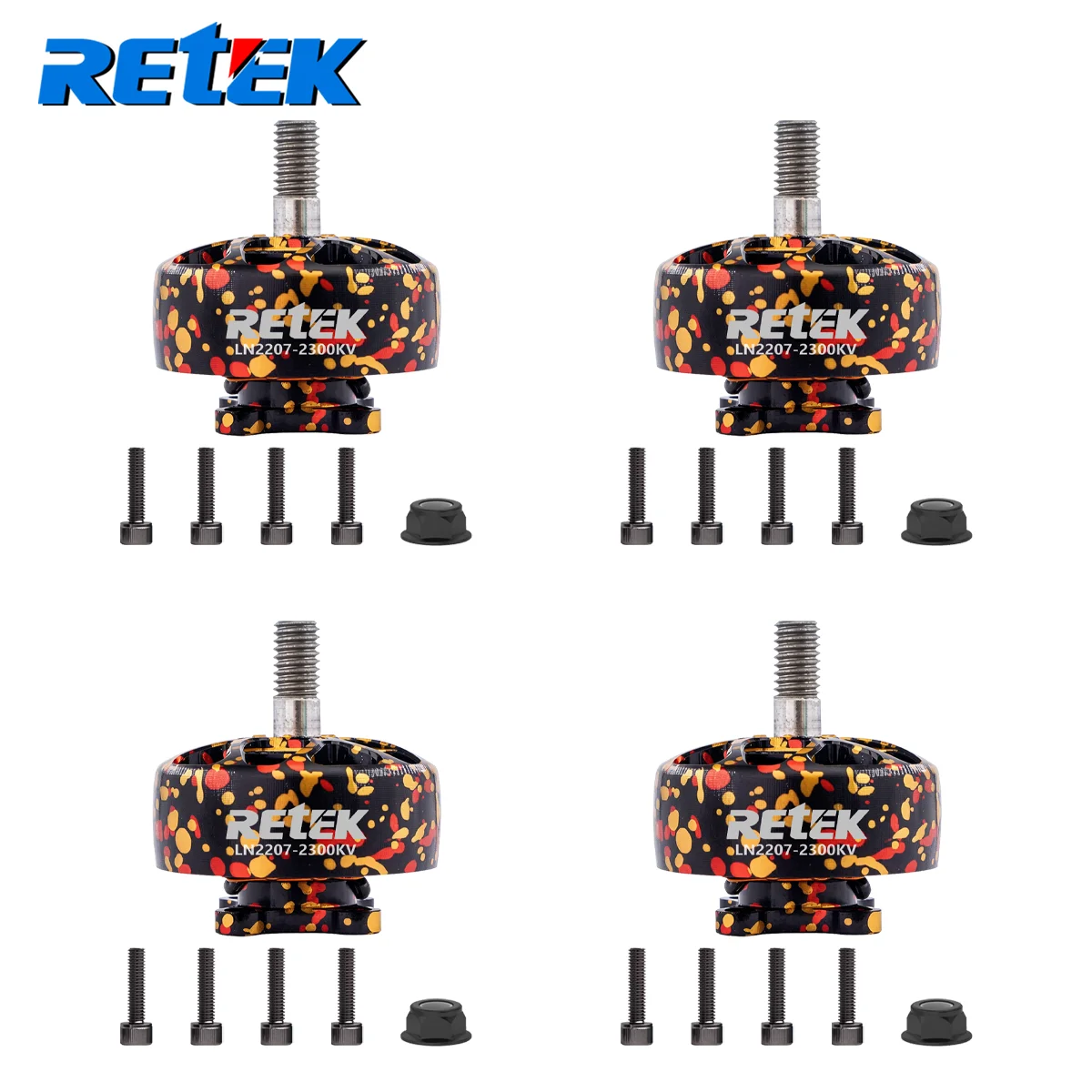 4 Stück RETEK LN2207 4S-6S 1960KV 2300KV Bürstenloser Motor für FPV Racing RC Drone DIY-Teile
