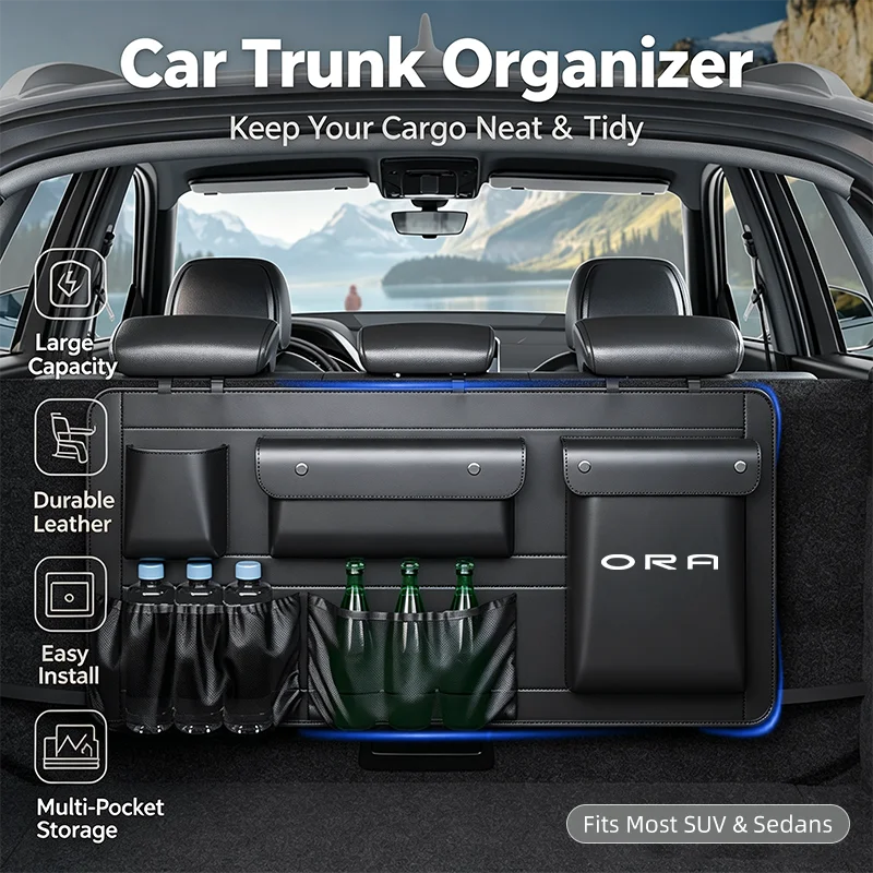 Car Rear Seat Back Storage Bag Multi Pocket Car Trunk Organizer for ORA Good Cat Funky Cat 03 Haomao ES11 Interior Accessories