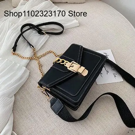 Simple Shoulder Messenger Bag Ladies Cross Body Bag Contrast Color Leather Crossbody Bags for Women Travel Handbag Fashion