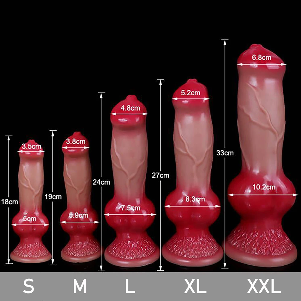 Oversized Liquid Silicone Dog Dildos Anal Plug Soft Penis Anal Dilator Phallus Butt Plug Stimulate Vagina Anus Dick Sex Toys