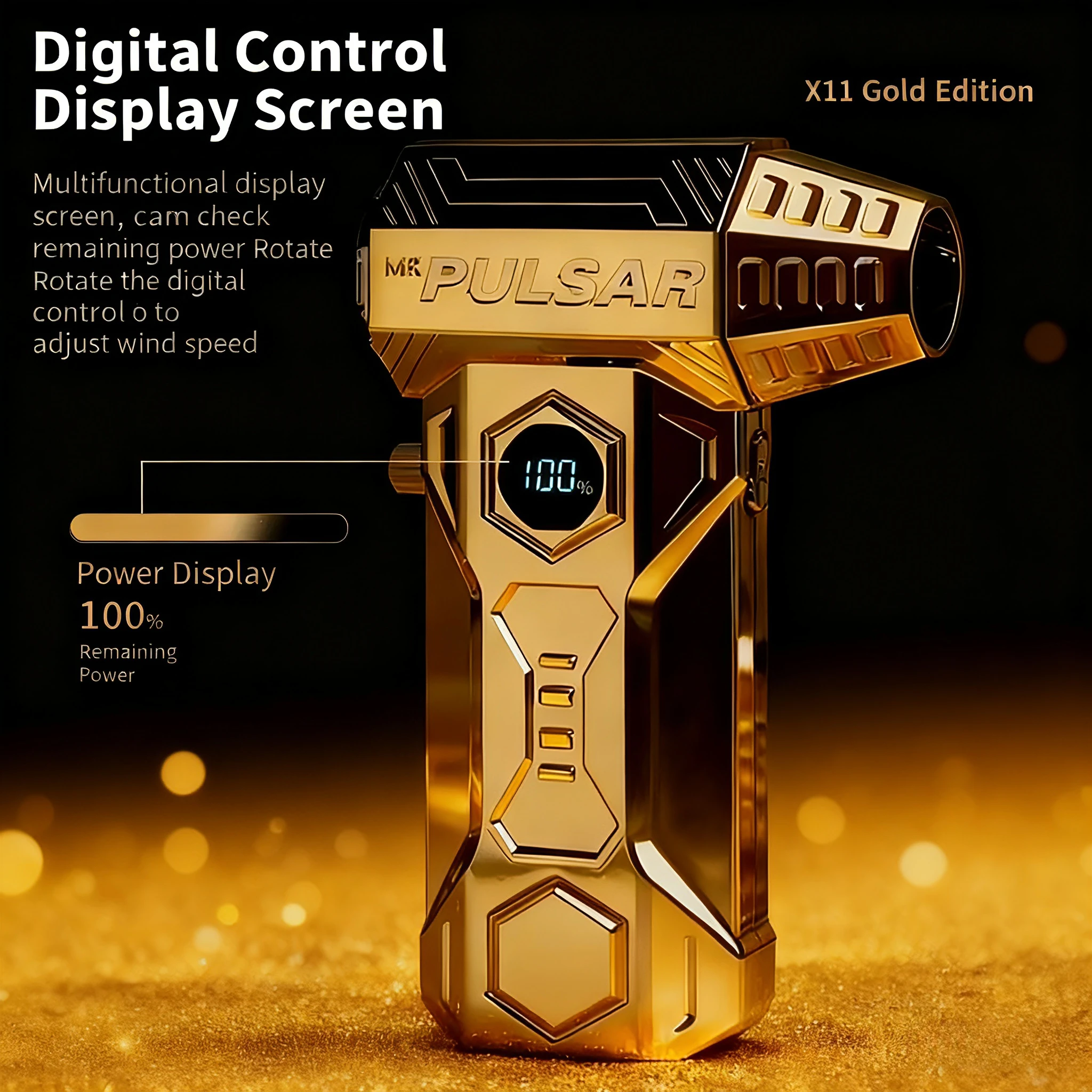 The powerful fan of the Gold X11 Pro Max operates at 990,000 RPM and has a wind speed of 75 meters per second,10000mAh.