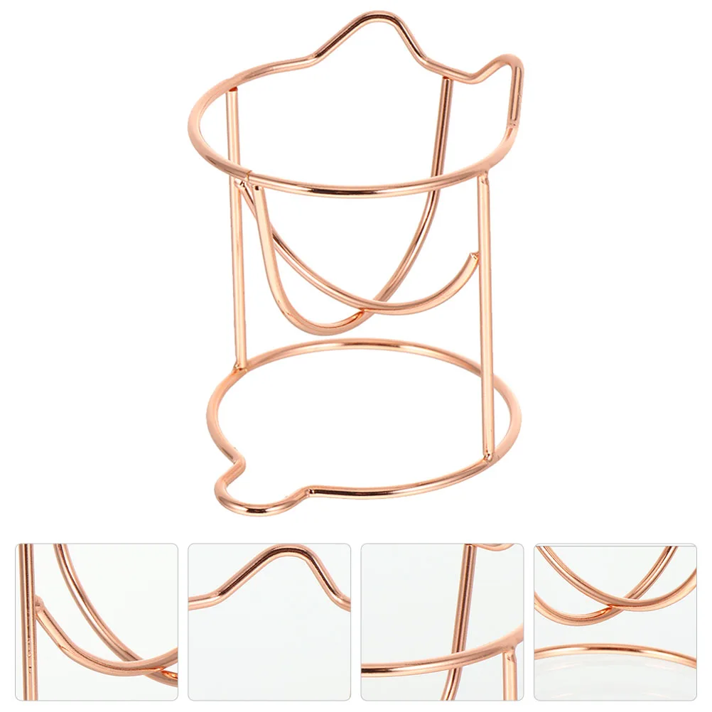 

Metal Makeup Sponge Drying Stand Beauty Egg Holder Storage Rack Rose Gold Durable Healthy Puff Dryer Cat Shape Portable