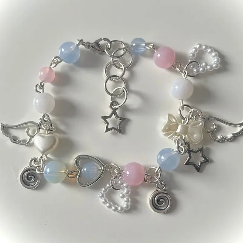 Handmade angel wings beaded braceletsy2k coquettish fairy tale bracelet