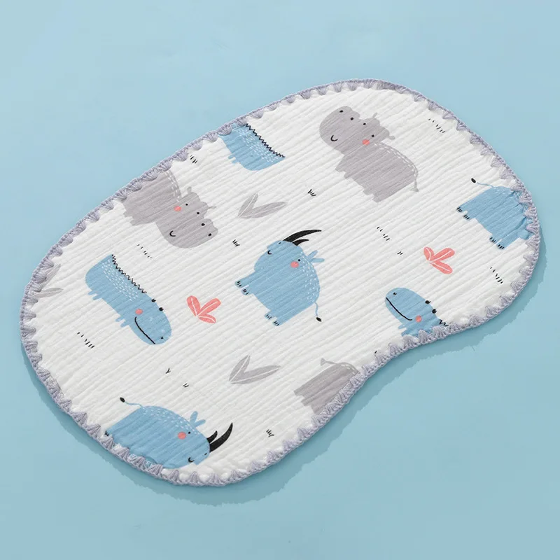 منشفة وسادة أطفال، ماصة للعرق ومسامية، شاش من القطن الخالص، وسادة حليب مضادة للبصق لحديثي الولادة، وسادة مسطحة