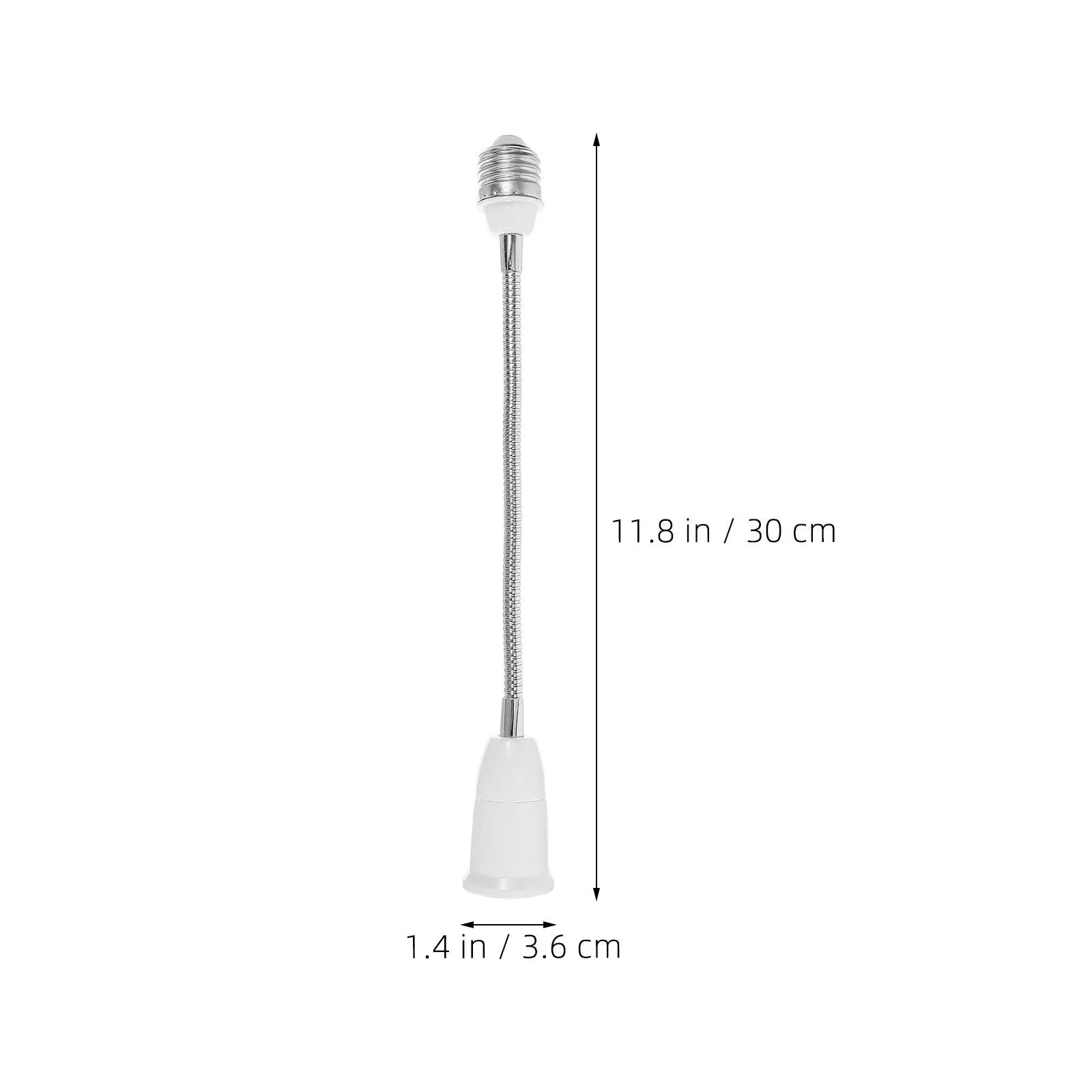 2Pcs Adjustable E27 Rotatable Lamp Socket Converter Light Bulb Socket Extender Flexible Extension for Home Office