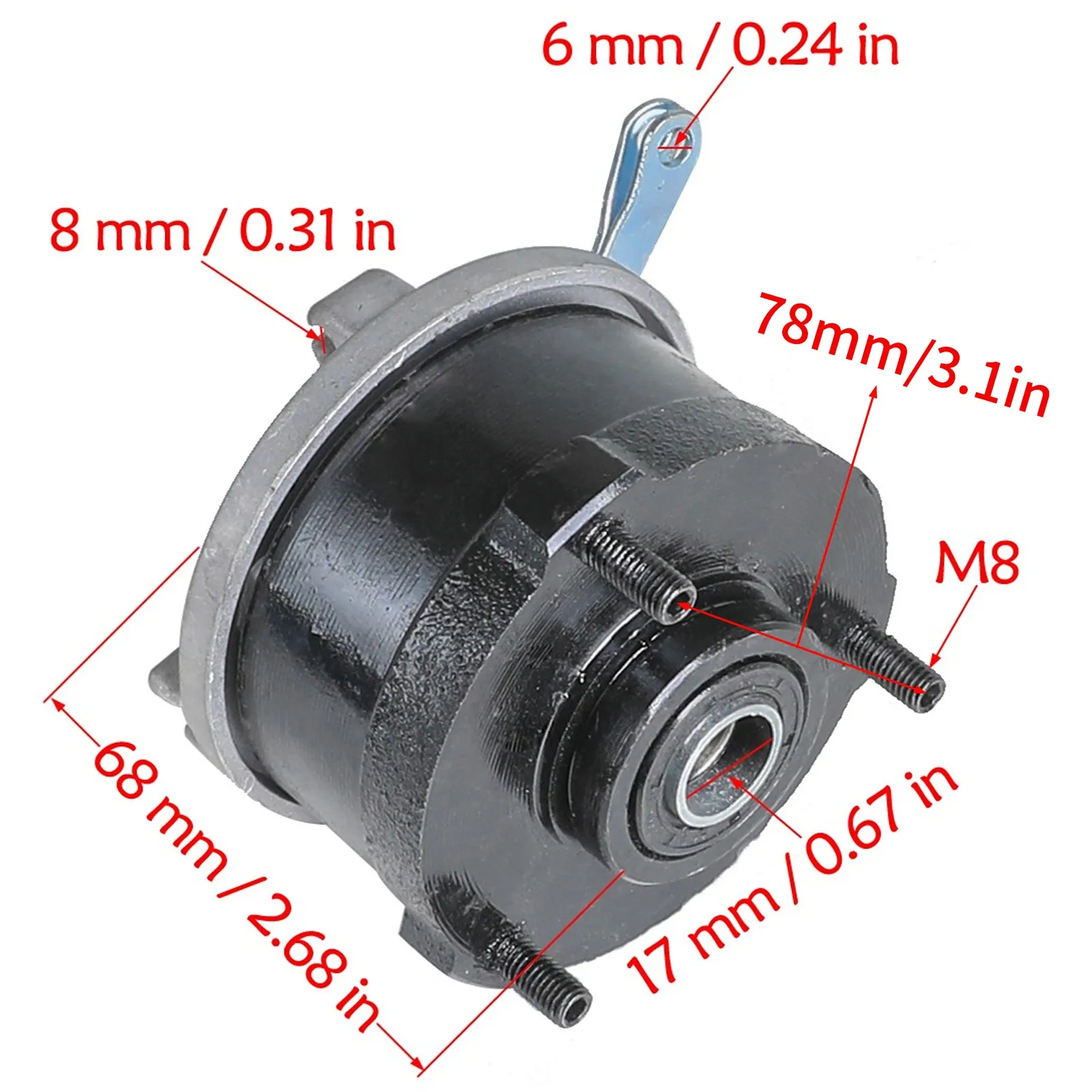 TDPRO Front BRAKE DRUM HUB for Taotao ATV 110cc 125cc 6