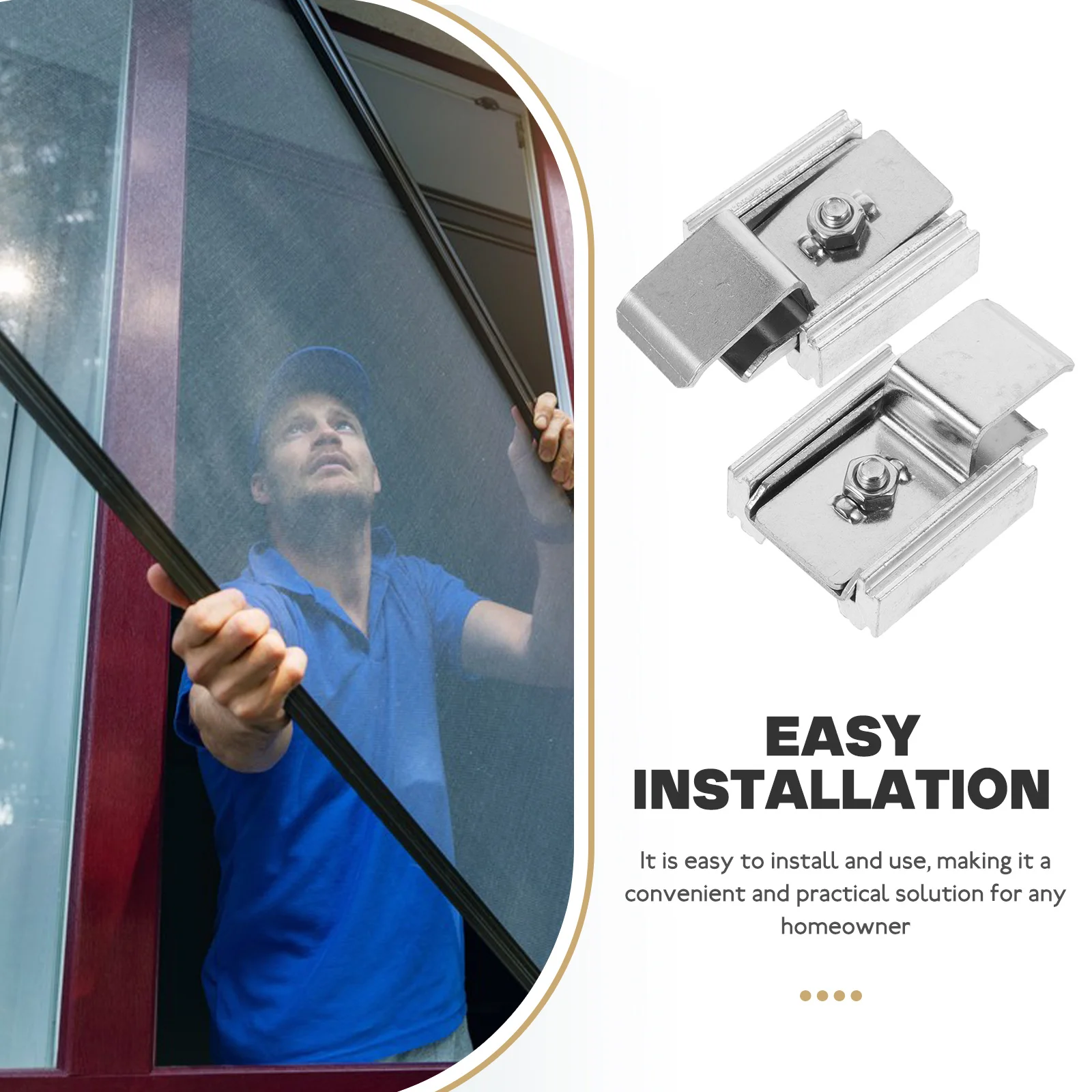 

2pcs Metal Window Fixing Buckle Durable Frame Fixator Clips Replacement Screen Window Fiaxtor Hardware Windproof Accessory