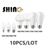 10PCS Factory promotion LED bulb lamp candle lamp 220V 3W-18W high lumen warm white light for kitchen living room study