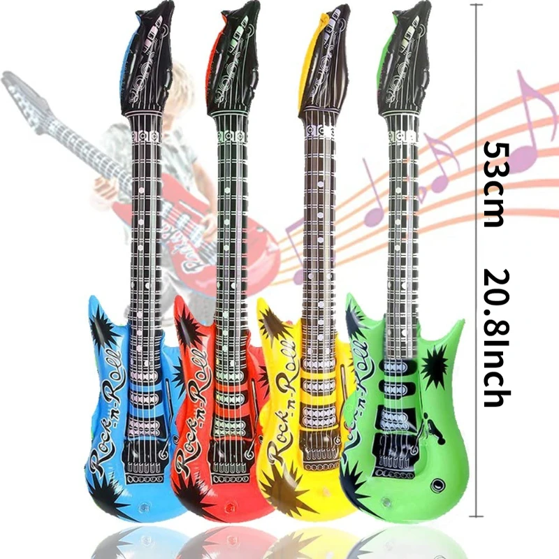 18pcs Inflatable Rock Star Toy Set Inflatable Guitar Microphones Saxophone Rock Party Favors Props Toys Kids Gifts