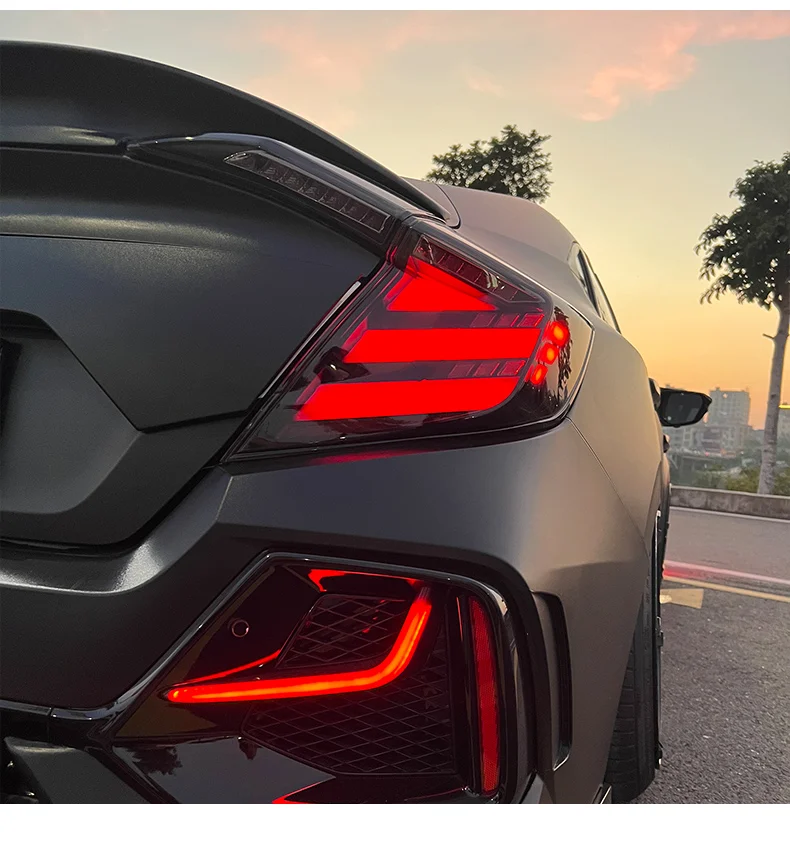 سيارة Led الذيل ضوء مصباح لهوندا سيفيك هاتشباك 2021 إشارة الفرامل عكس مصباح ليد #2