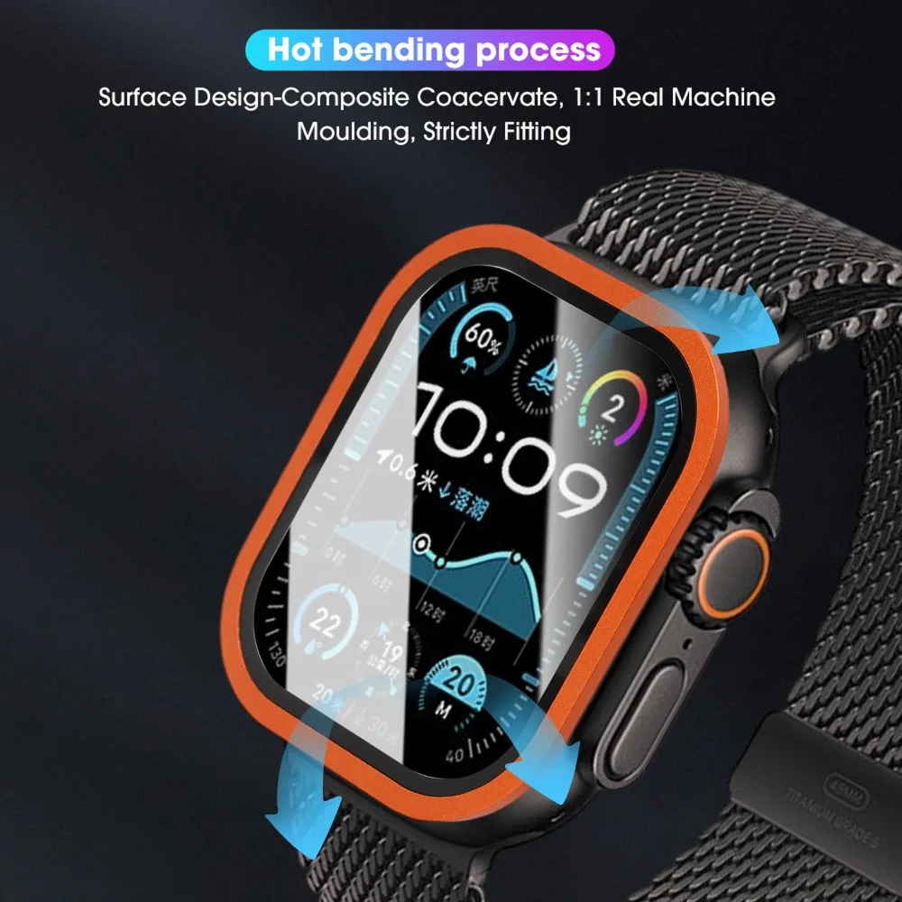 3-1 шт. для Apple Watch Ultra 49 мм, рамка из титанового сплава, закаленное стекло, защита от царапин, защита экрана для IWatch Ultra2 Ultra3