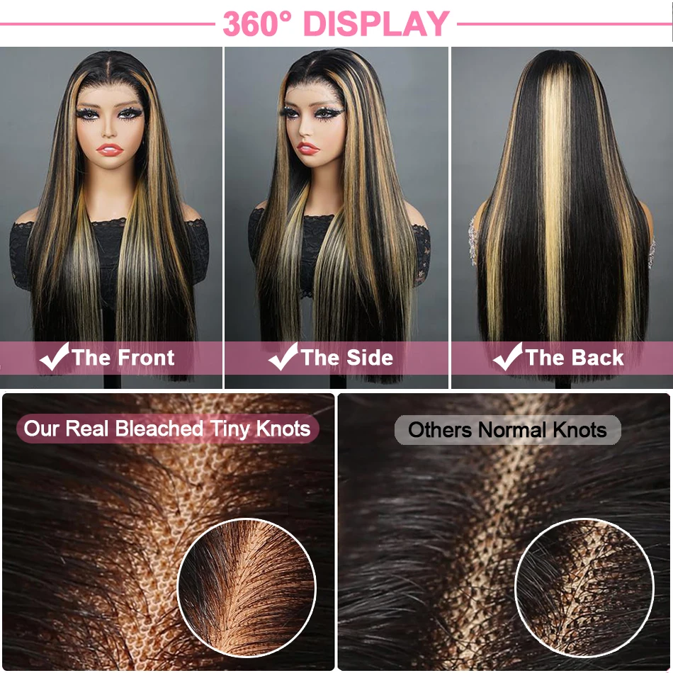 1B/27 สีบลอนด์วิกผมผมมนุษย์ 13x4 ตรงลูกไม้ด้านหน้าวิกผมผมมนุษย์บราซิล Remy Ombre สีวิกผมสําหรับผู้หญิง