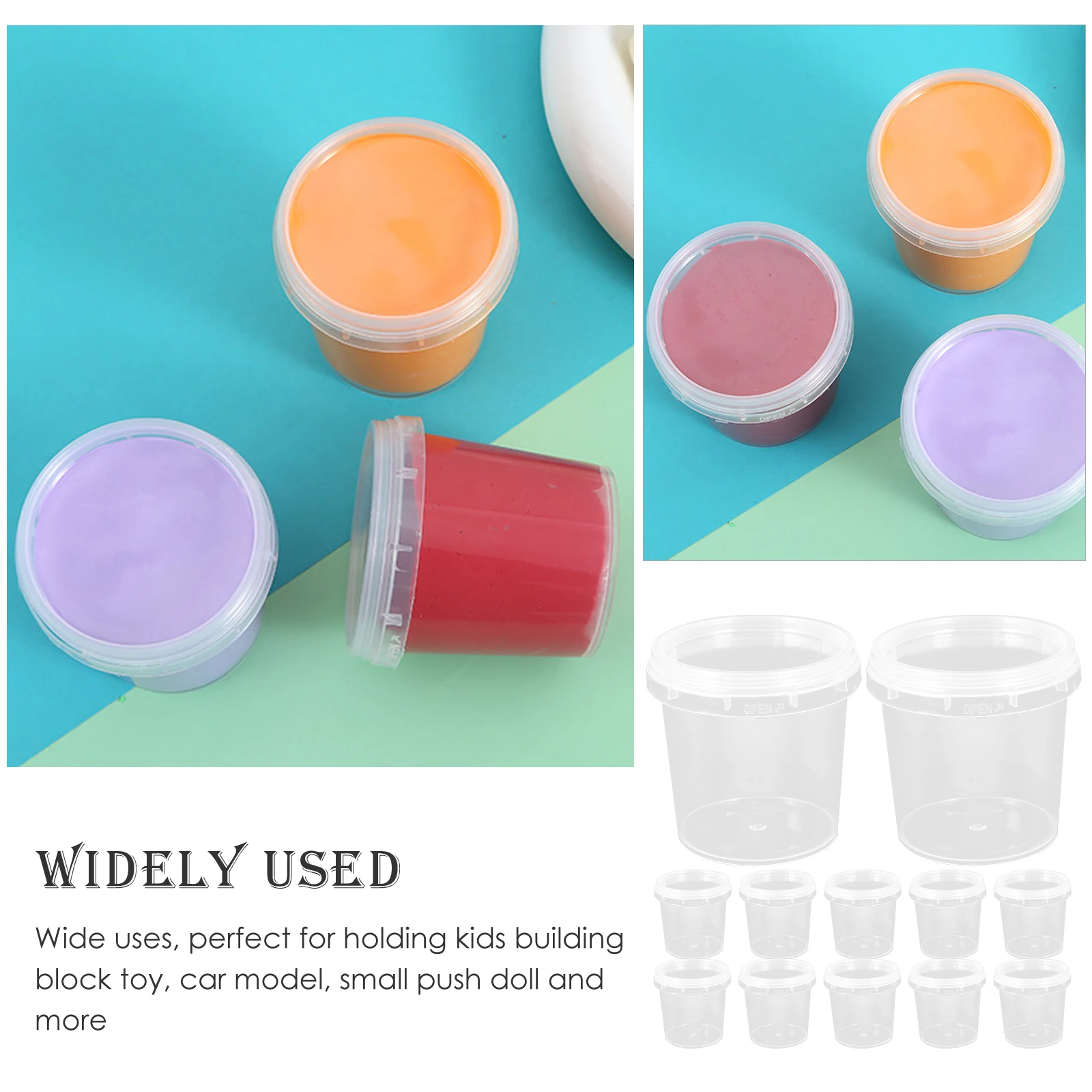 

18pcs Storage Barrel Plastic Jar Mini Toy Container Clay Bucket Safe Durable Organize Kids Toys Tidy Space Household Collection