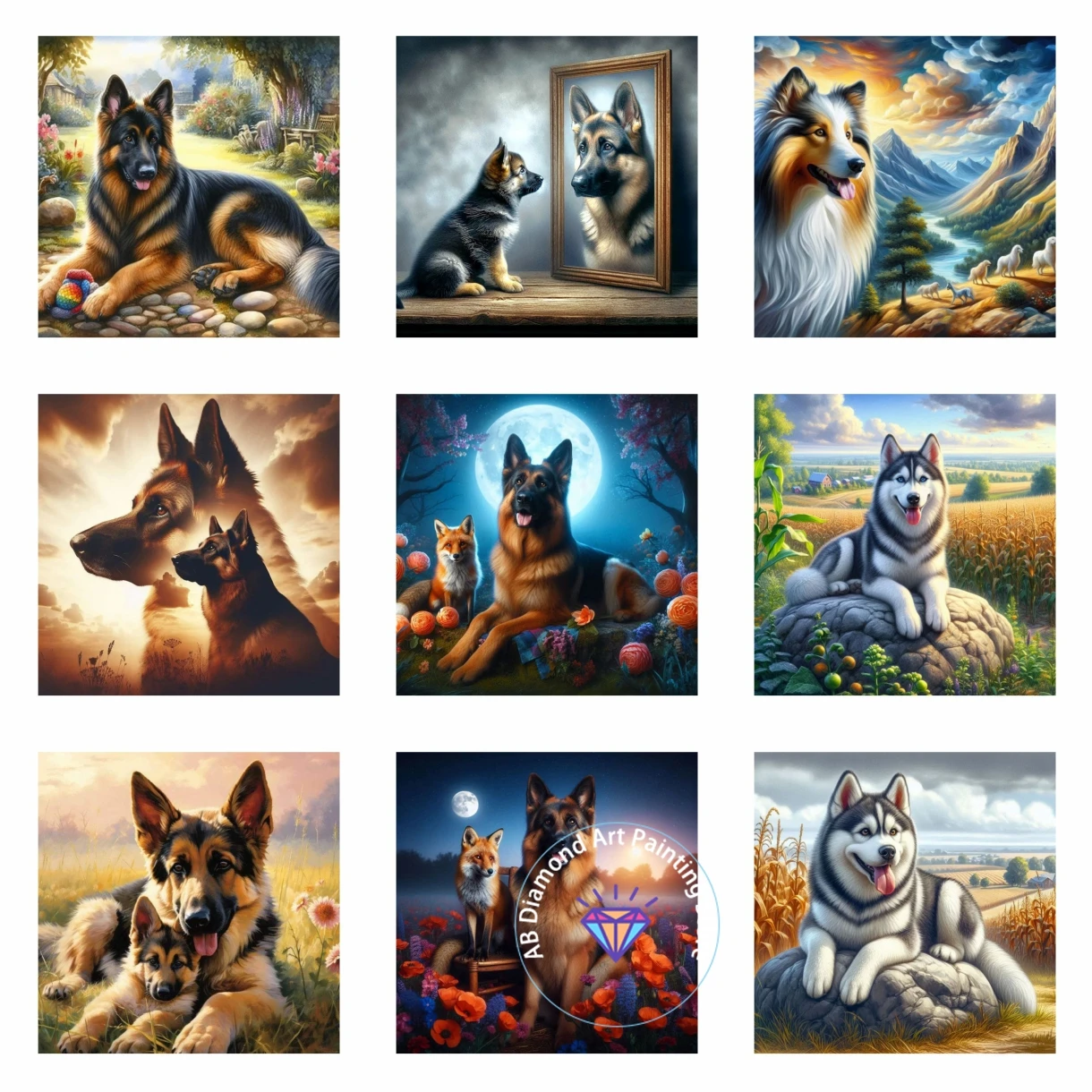 

AB Diamond Painting Kit Dog Animail 5D DIY Diamond Embroidery Cross Stitch Handmade Art Gift Crafts Home Decor Gift