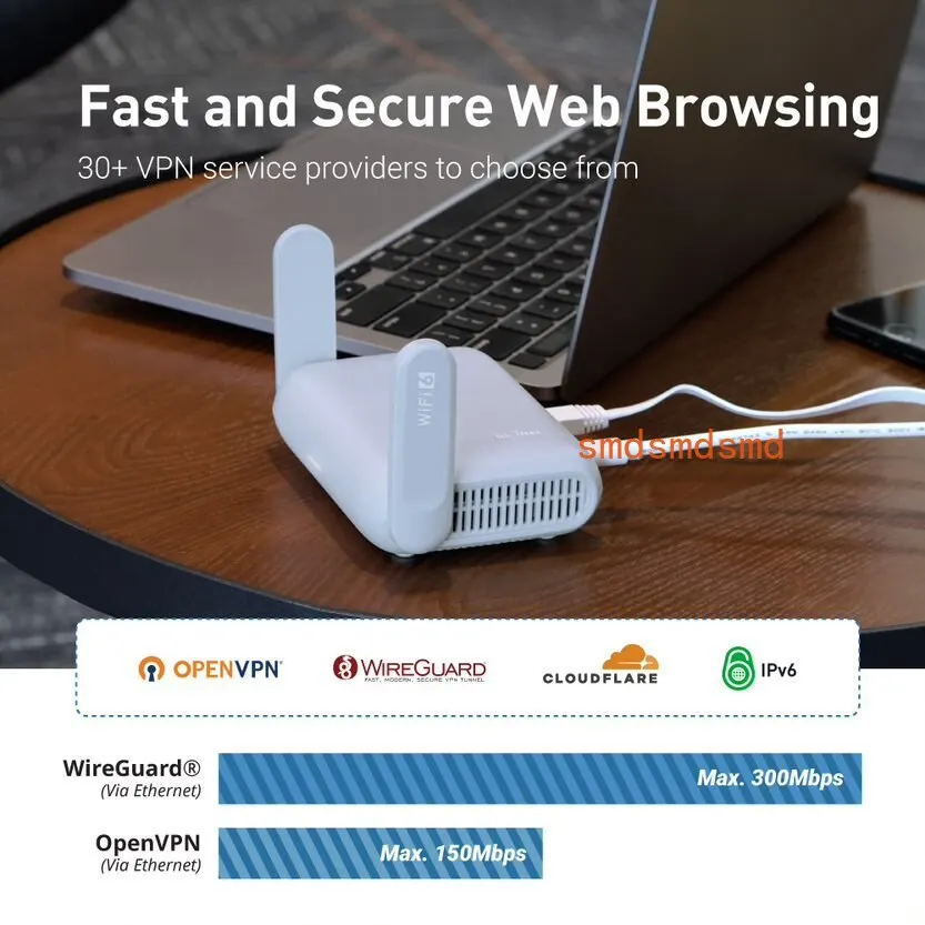 AX MT3000 Pocket-Sized Wi-Fi 6 Wireless Travel Gigabit Router,Cybersecurity, Tethering, RV, Parental Control