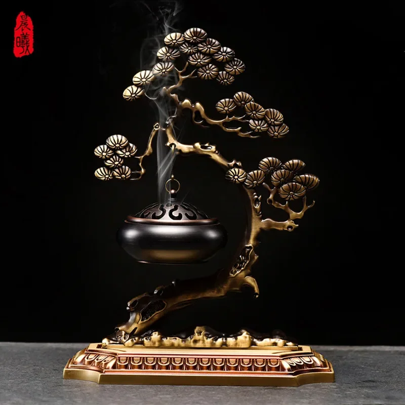 New Chinese welcome pine pure copper incense burner, incense indoor hanging hanging stove, sandalwood, pine tree