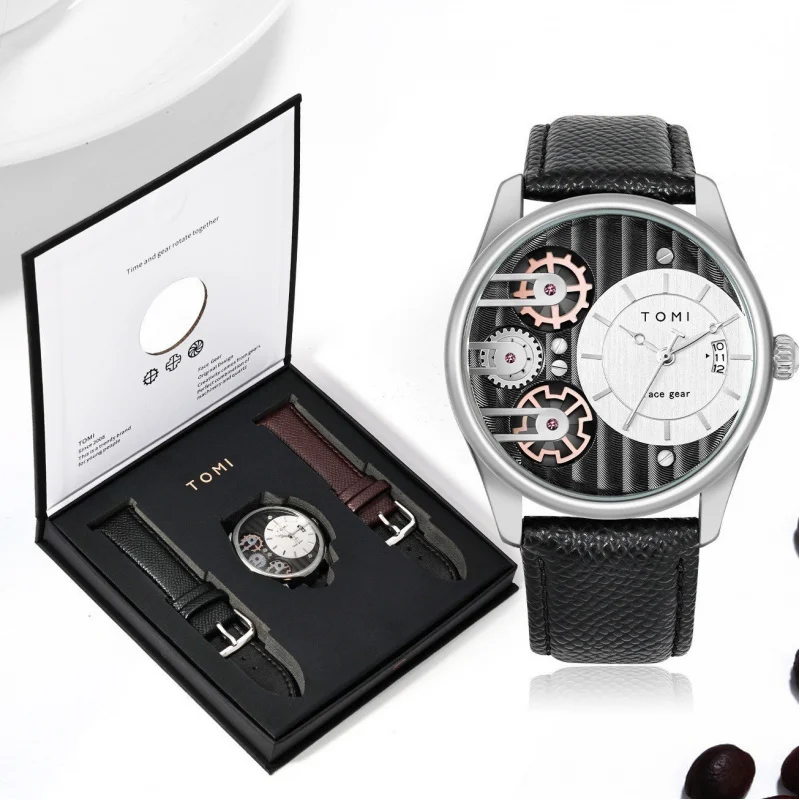 メンズ透かし彫りクォーツ時計,ベストセラー,カジュアル,ハイファッション,ギフトボックス,外国貿易,ホットセール,トレンディなブランド