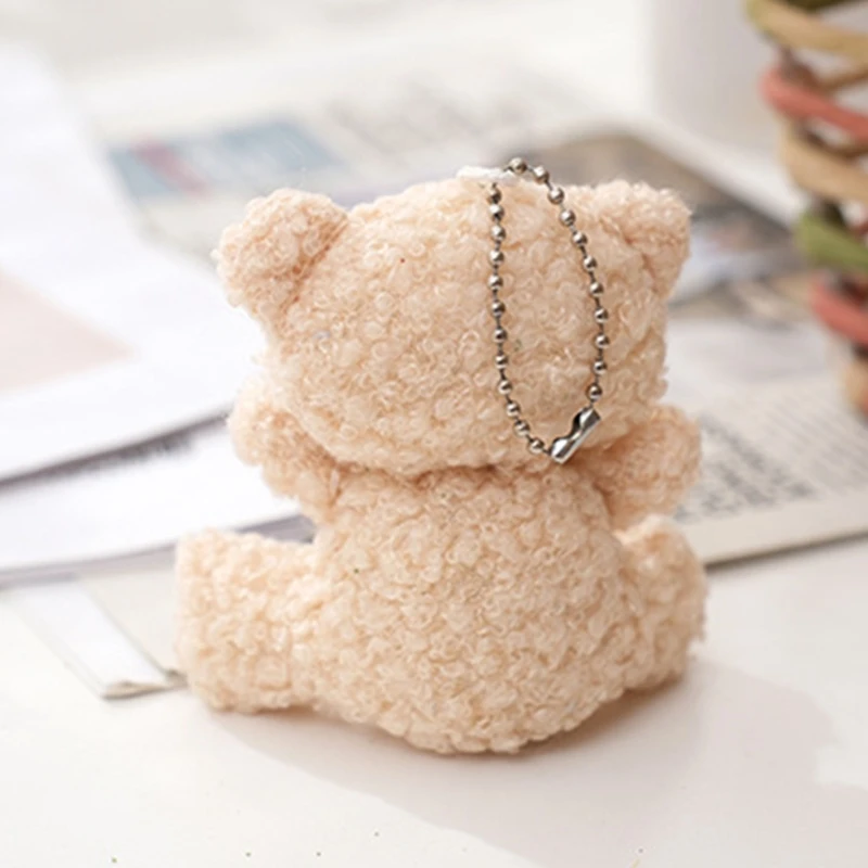 5Pcs/1Pc Plush Bunny Dolls KeyChain Ornament Bear Rabbit with Hanging-Hook for Bag Purse Tote Backpack Stuffed Doll Keyring