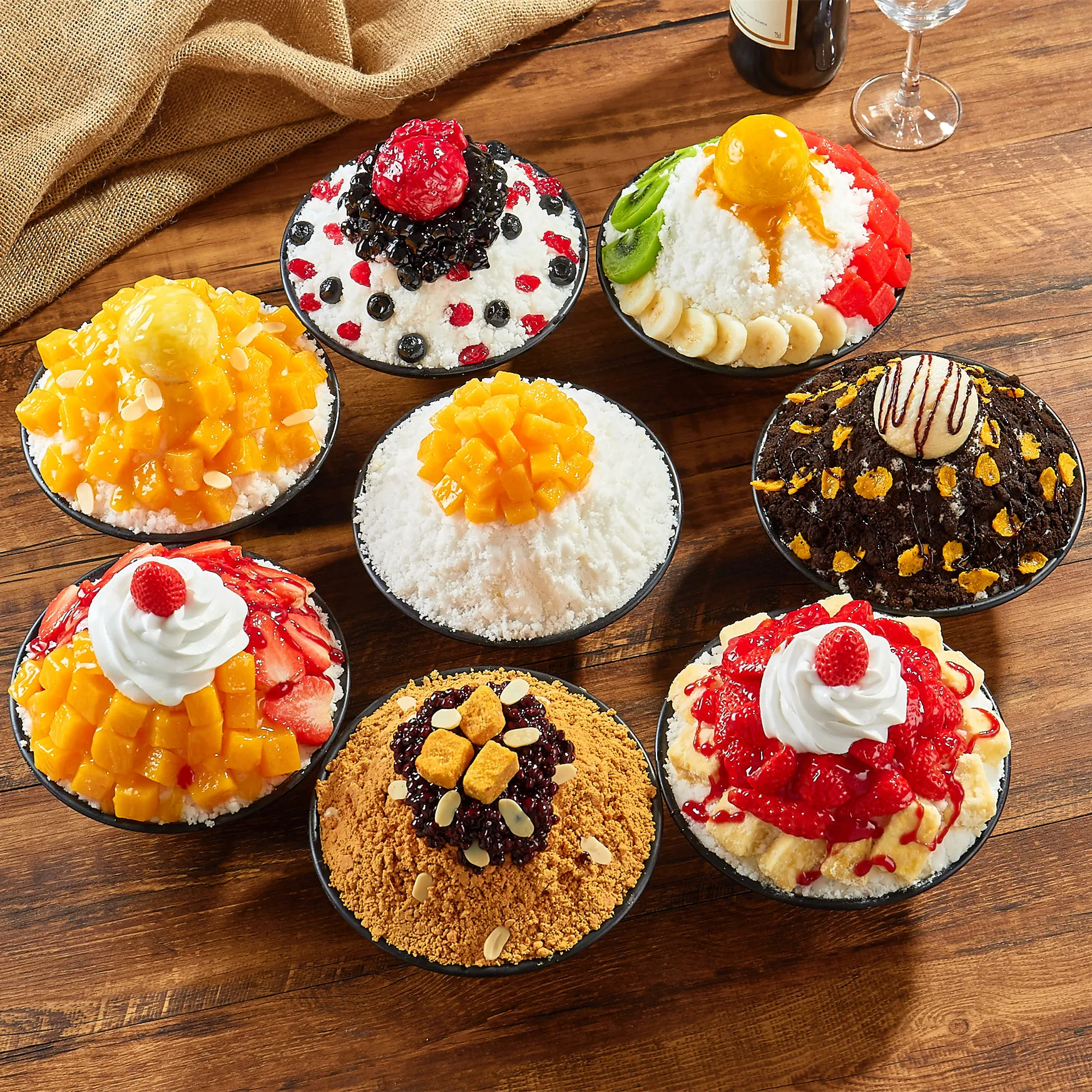 17cm Realistic Korean Bingsu Model Fake Snow Ice Dessert for Display Photography Shop Decor TikTok Props (Fluffy & Milky Look)