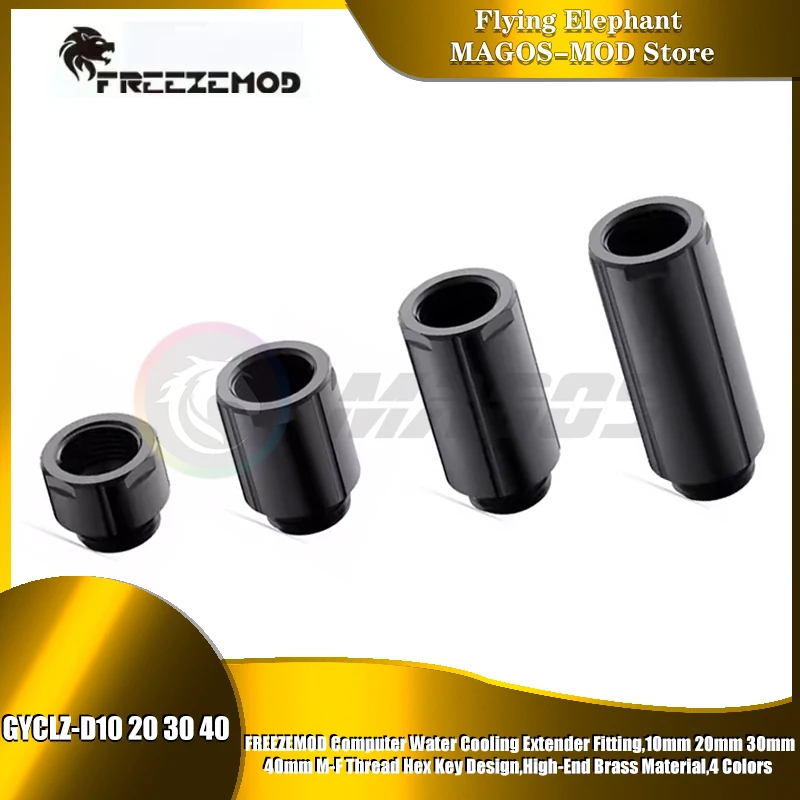 High-End Brass Water Cooling Extender Fitting 10/20/30/40mm M-F Thread Hex Key Design for Computer Cooling System