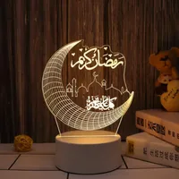 Eid Mubarak 3D Led Lamp Ramadan Night Light Led Moon Star Eid Bedroom Decoration Light Ornament Ramadan Decoration For Home 2025