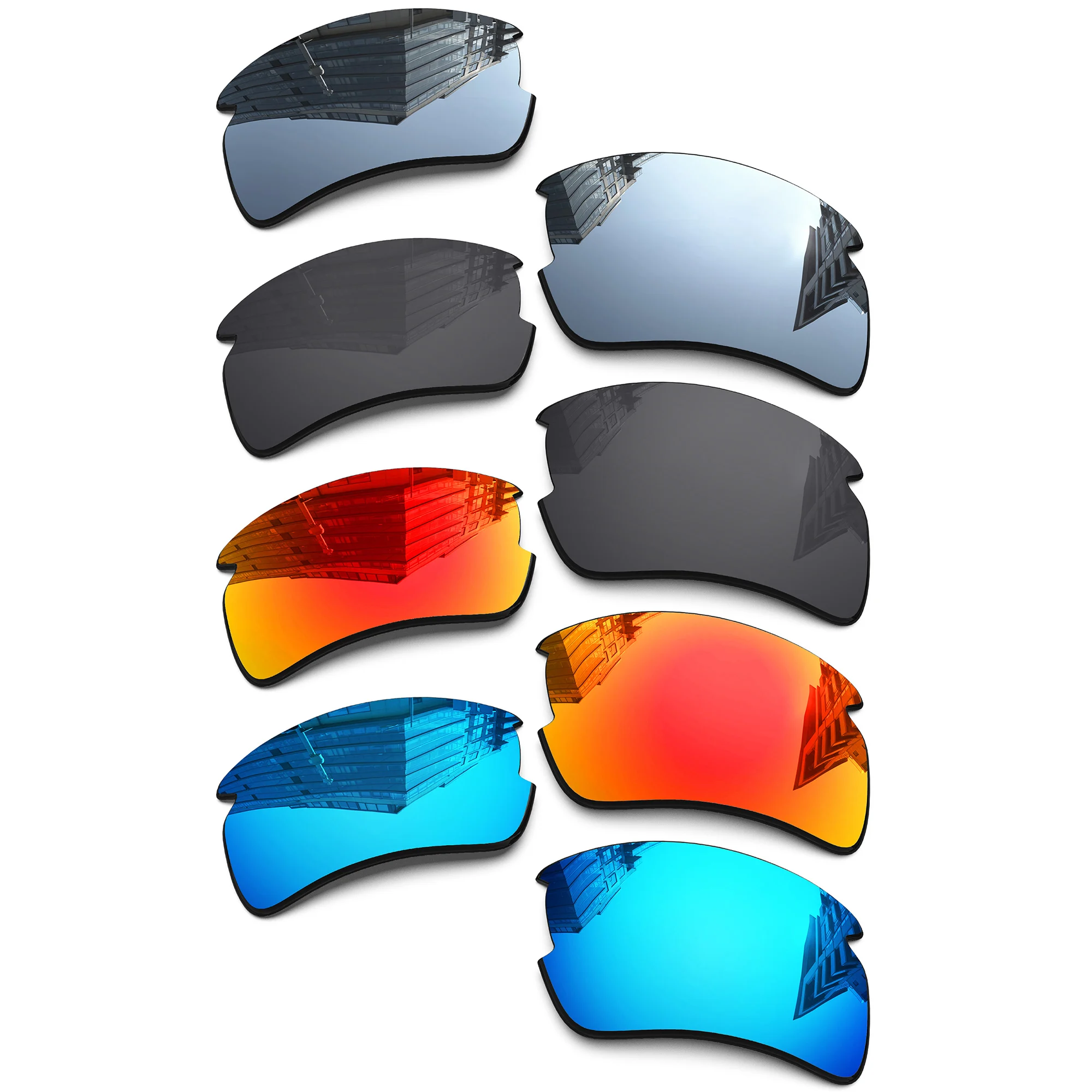 Lenti di ricambio polarizzate ONDEX per occhiali da sole Oakley Flak 2.0 XL OO9188 - 59 mm - Colore multiplo