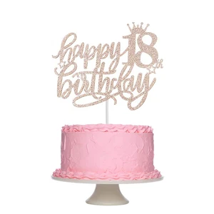 Nuevas llegadas Rose Gold Happy Birthday Cake Topper 13th 16th 18th 21th 30th 40th 50th Edad Regalos para adultos Decoración de decoración de pastel de fiesta 10 mejores ventas de 40 cumpleaños topper - №7