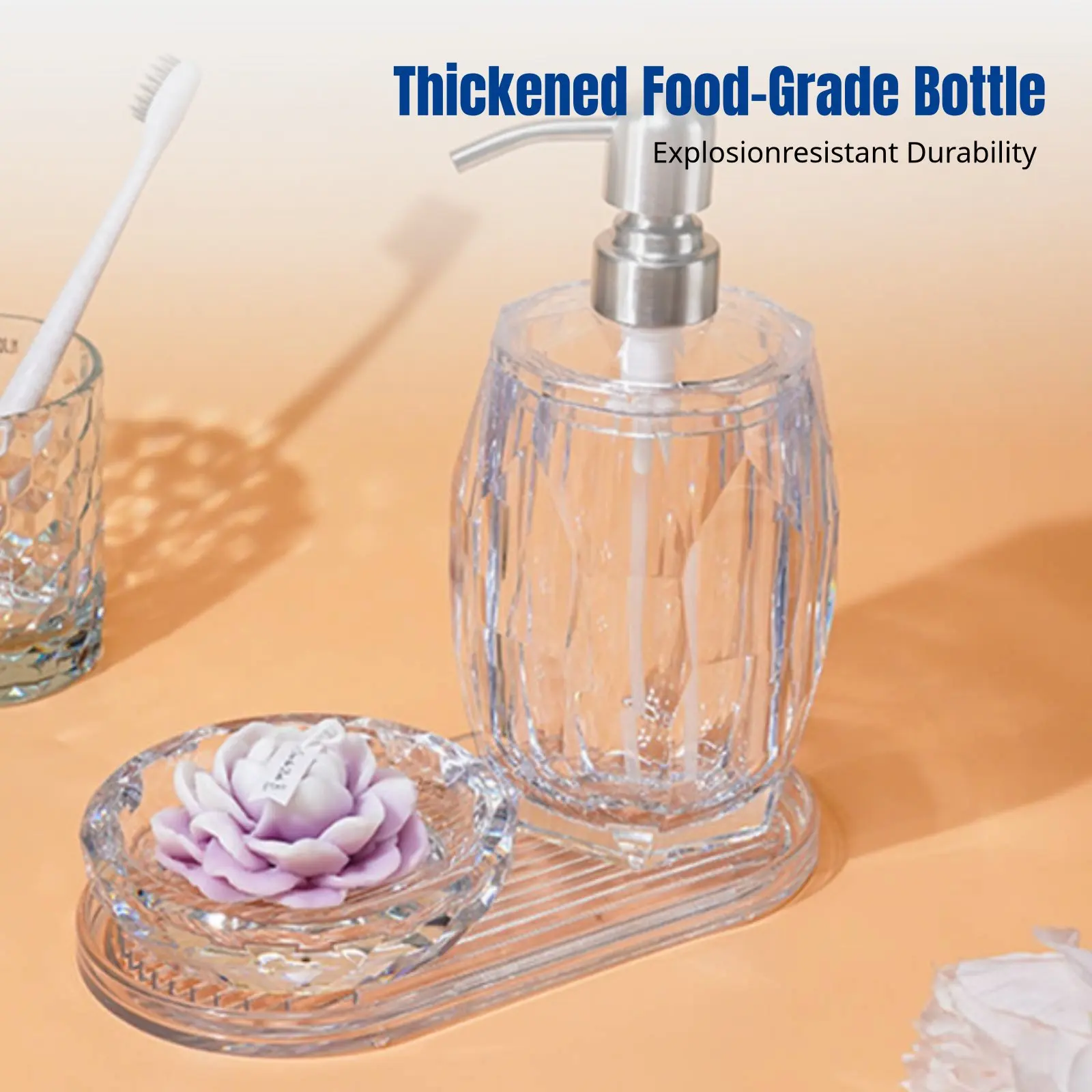 

Высокопрозрачный дозатор для лосьона в скандинавском минималистичном стиле, с помпой, многоразовый, для ванной, шампуня, отелей, ресторанов