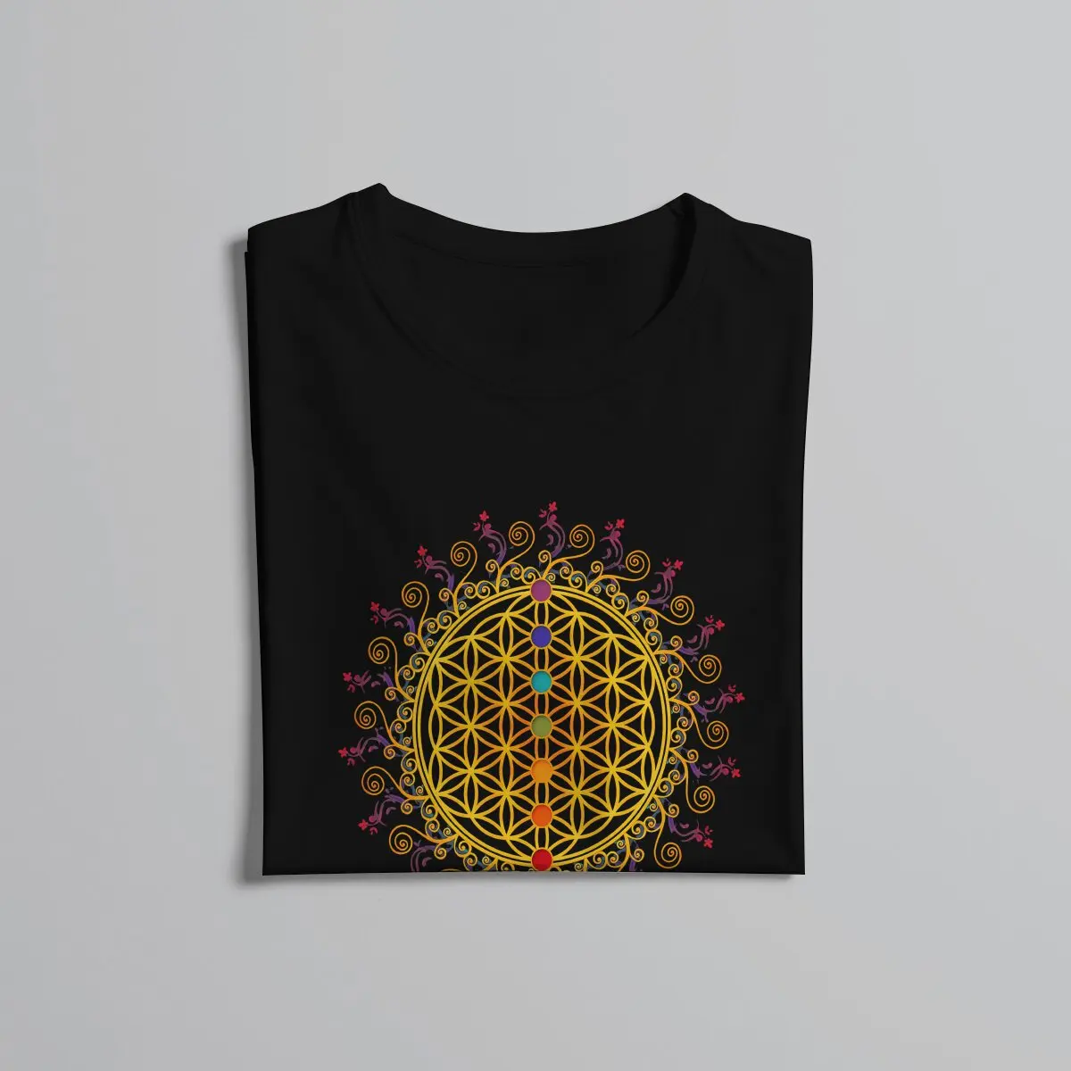 Carina Nebula Flower Of Life CHAKRAS Tshirt Graphic Men Tops Vintage Grunge Summer Polyester Streetwear Harajuku T Shirt