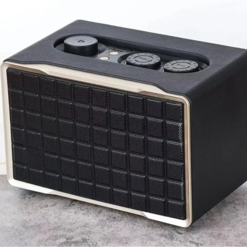 M28 Bluetooth Speaker Vintage Leather High Quality HiFi Desktop Wooden Speaker Suitable for Outdoor and Home Use in Cars