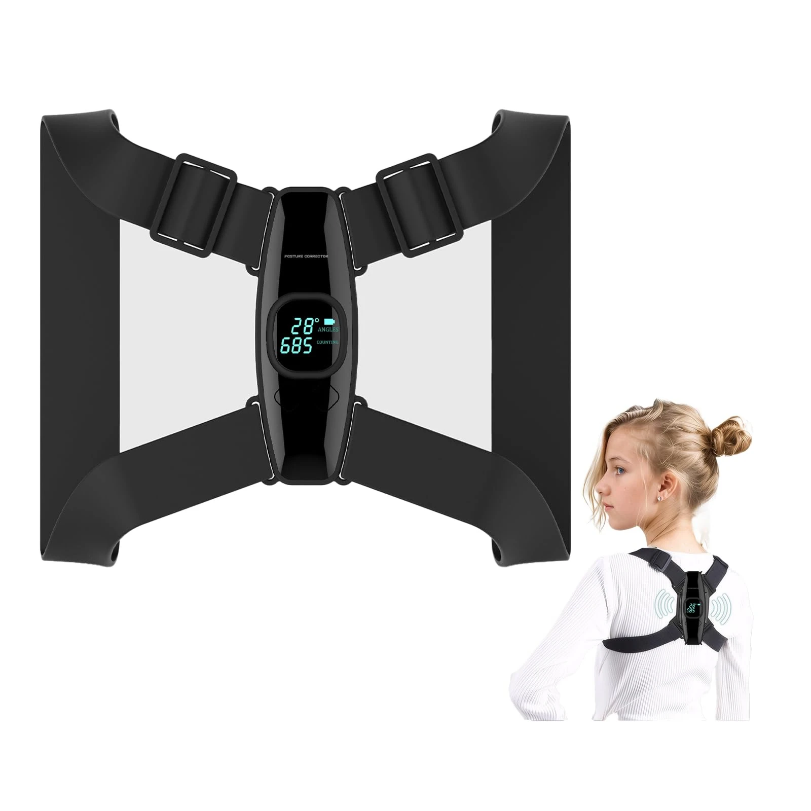 Smart Adjustable Anglel Posture Corrector Hunchback Correction Belt Custom Angle Setting Shoulder Training Belt Correction Belt