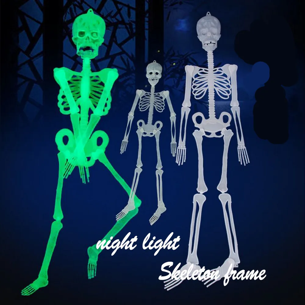 1pc 32cm Luminous  Skeleton Body Scary Halloween Toy Haunted House Tricky Prop Adornos De Halloween 2024