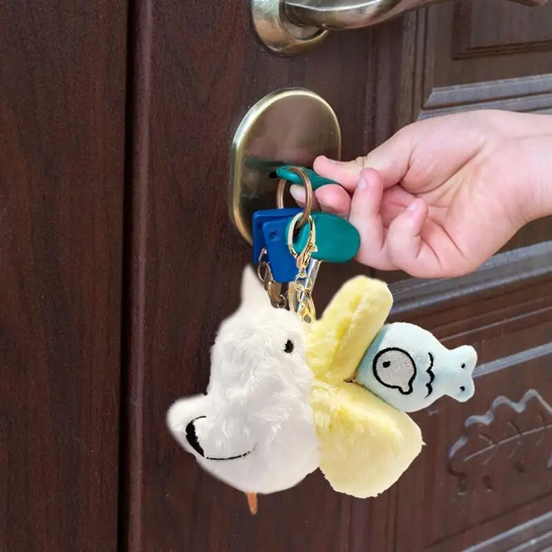 Plush Pendant Keychain Cartoon Pelican Doll Pendant Plush Keychain Plush Material Keychain Decoration For Car Keys Bags Backpack