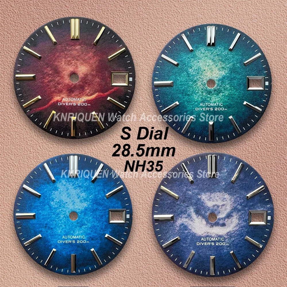 

28.5mm High Quality S Logo 3D Printed Color Dial Suitable For NH35 Movement 3/3.8O'clock Watch Modification Accessories