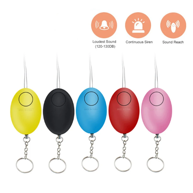 Egg Shape 120dB Self Defense Alarm Cheap Loud Scream Keychain for Girls Women Personal Safety Emergency Protect Alert