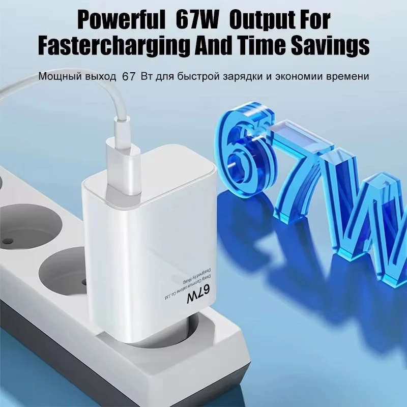 67W 6A Ultra Fast EU USB Charger For Xiaomi 13 14T 15 Redmi Note 10 11 12T 13 14 Pro POCO X6 F7 Type C Cable Turbo Quick Charger