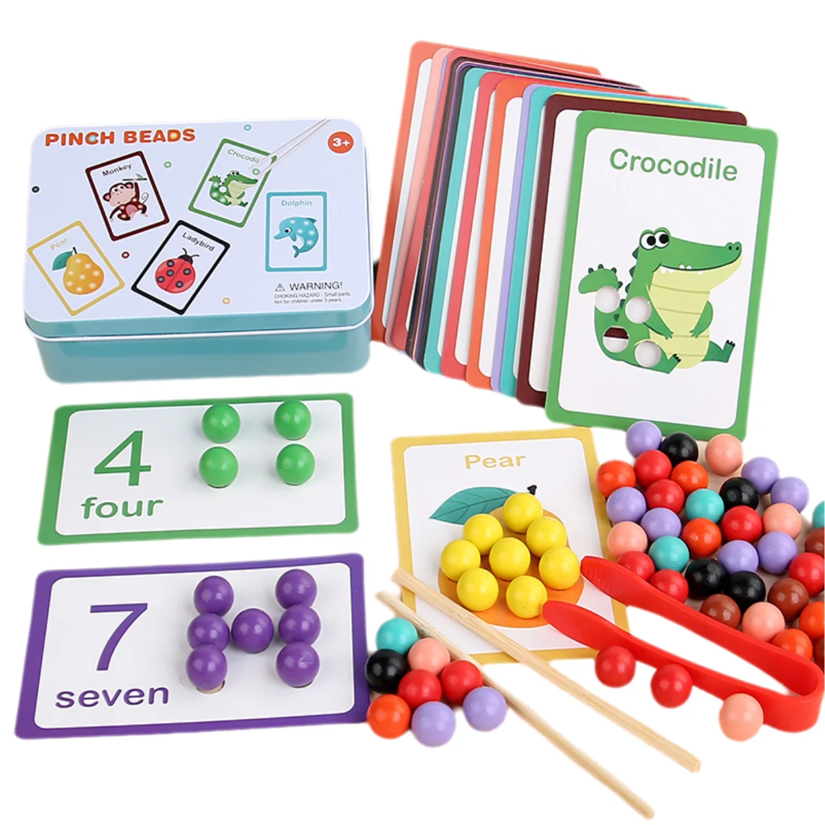 Montessori Matematica Conteggio Ordinamento Giocattolo Clip Perline Giochi di abbinamento Abilità motorie fini Numero Colore Giocattoli educativi sensoriali per bambini