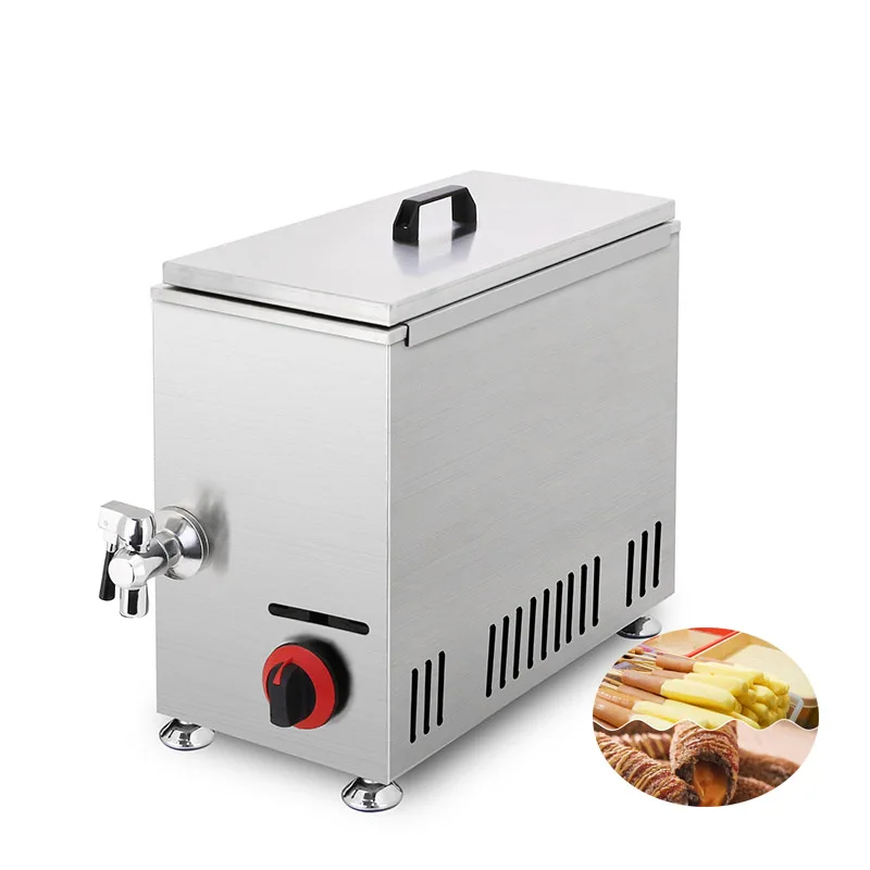 25L Electric Gas Corn Dog Deep Frying Machine Commercial Korean Cheese Hot Dogs Sticks Mozzarella Fryer Stove