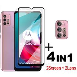 4in1 For Motorola Moto G30 Glass For Moto G31 G41 G82 G62 G52 G42 G50 G30 Tempered Glass 2.5D Full Cover Glue Screen Protector