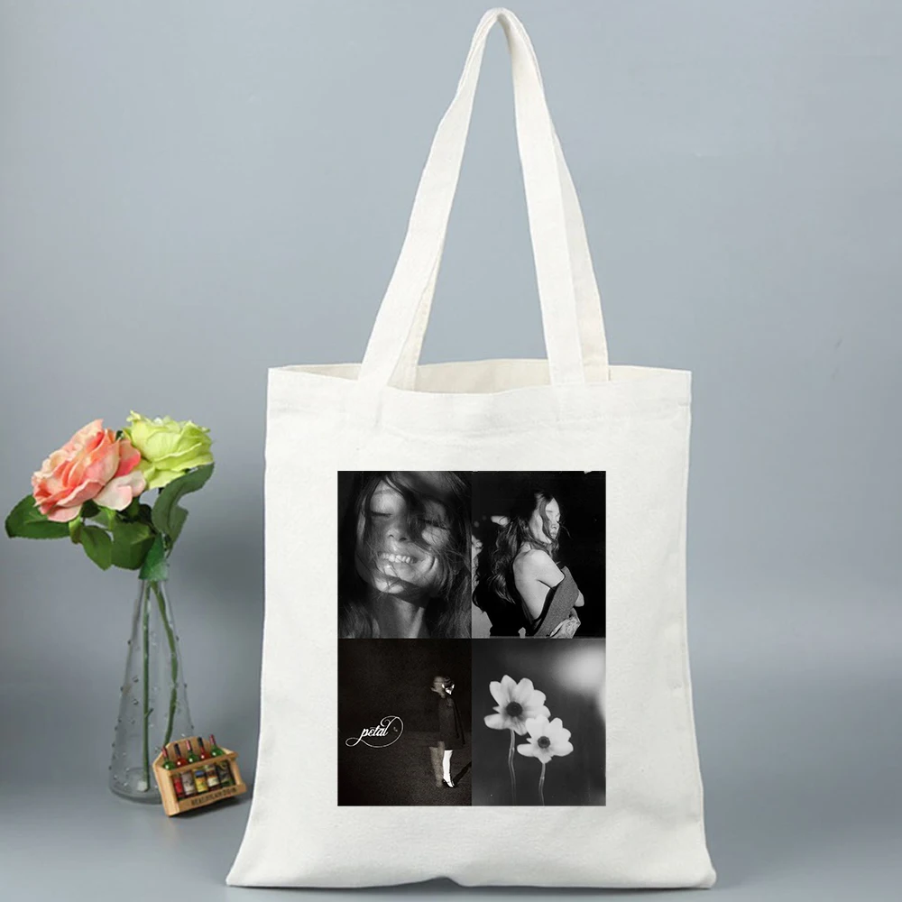 2026 Ariana Grande Petal Merch Ladies' Shopping Bag Girls' Canvas Bag Shopping Canvas Handbag Fan Gift Teacher Student image 2