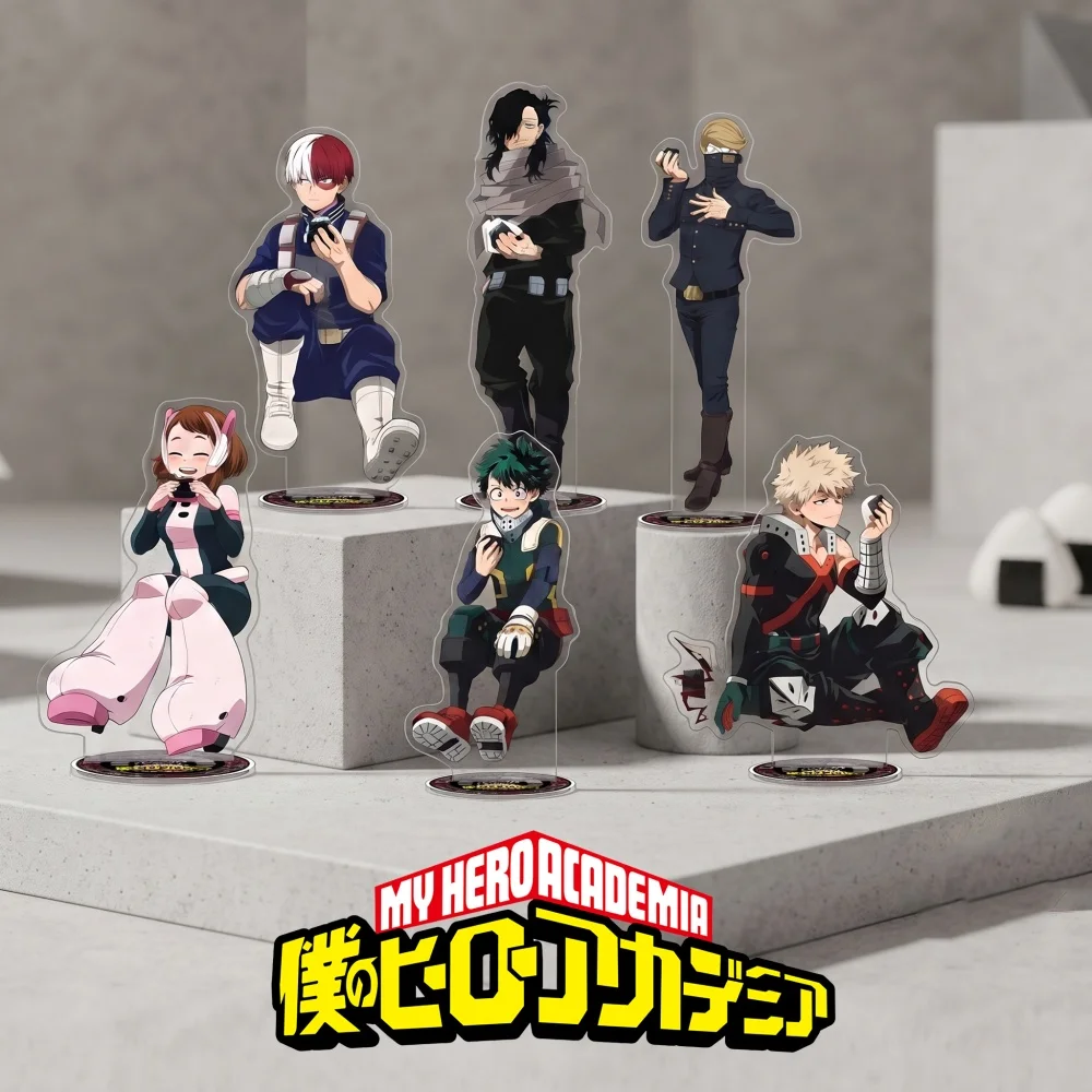 My Hero Academia Acrylic Stand Keychain 2026 New Izuku Bakugo Todoroki Ochako Aizawa Mina Cute Character Merch Figure (3)
