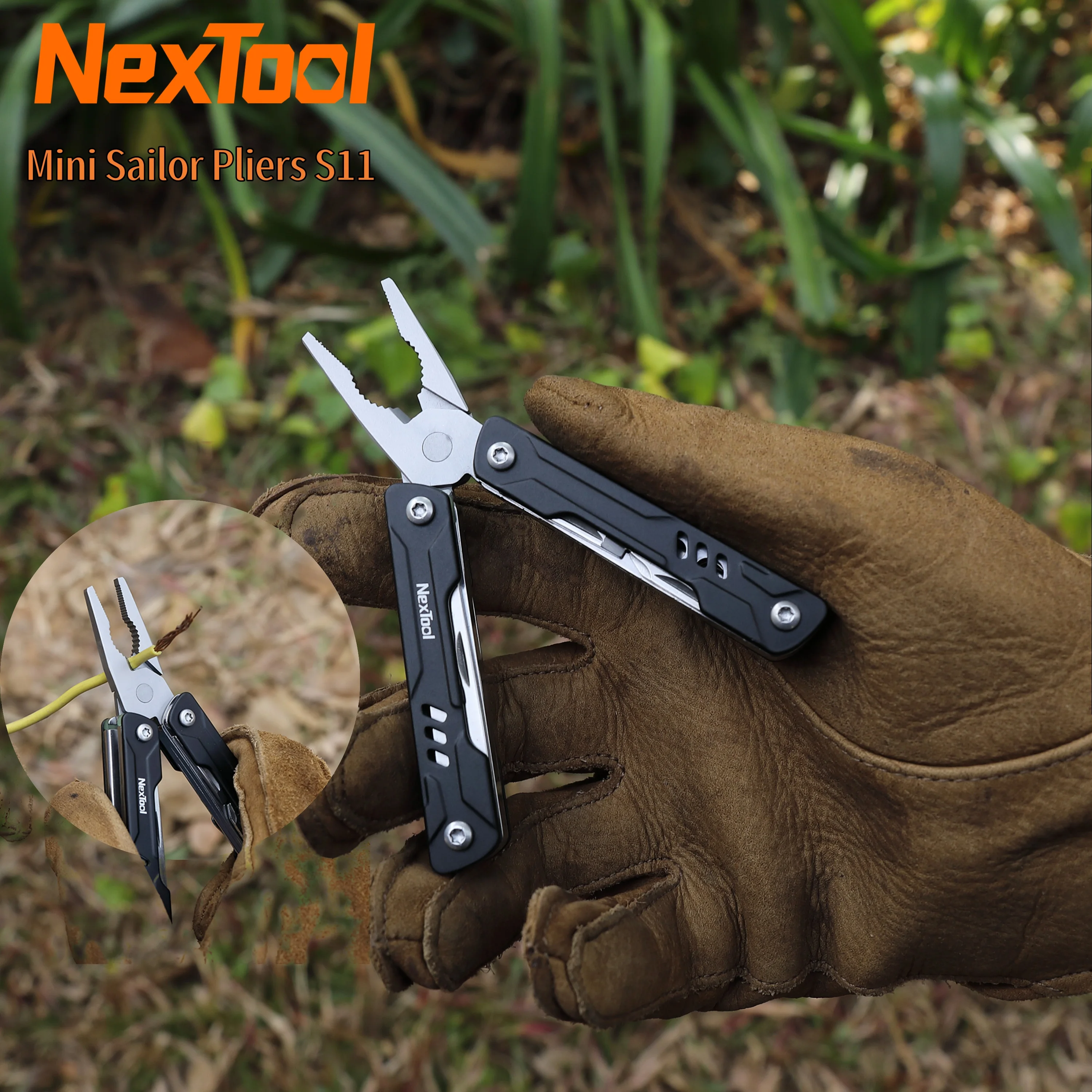 NexTool S11 12 In 1 Mini Sailor Pliers Multi Tool Folding Pocket Plier Knife Outdoor Wire Cutters Card Pin Screwdriver Scissors