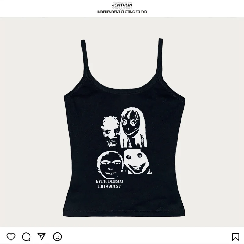 Hip hop punk tank top vintage streetwear emo meninas y2k estilo colheita topo goth impressão gráfica harajuku estética camis sem mangas topo