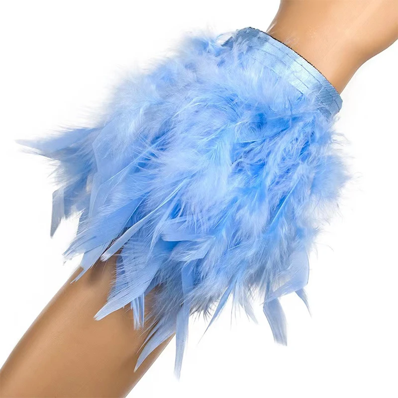 1Pcs Colorful Feather Cuff Nail Ornament Wristband For Photo Manicure Feathers Sexy Handcuffs Manicure Accessories Bracelet