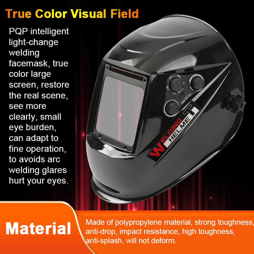 True Color Mask Glasses Welder Equipment Auto-Darkening Solder Chameleon Brazing Automatic Headband Welding Helmet Cap