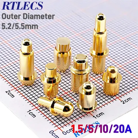 1/5/20 Pcs Diameter 5.5 MM Pogo Pin Connector Pogopin Battery Spring Load Contact SMD Pin PCB Test Spring Probe